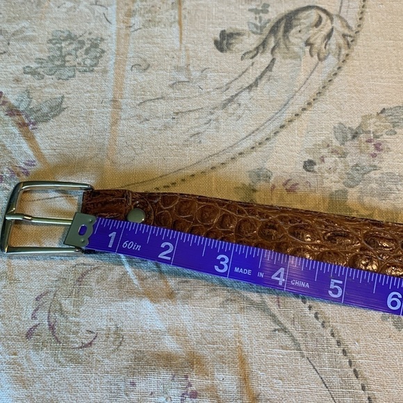 Piel Vacuno brown leather alligator look belt - Picture 6 of 9